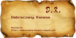 Debreczeny Kenese névjegykártya