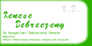 kenese debreczeny business card